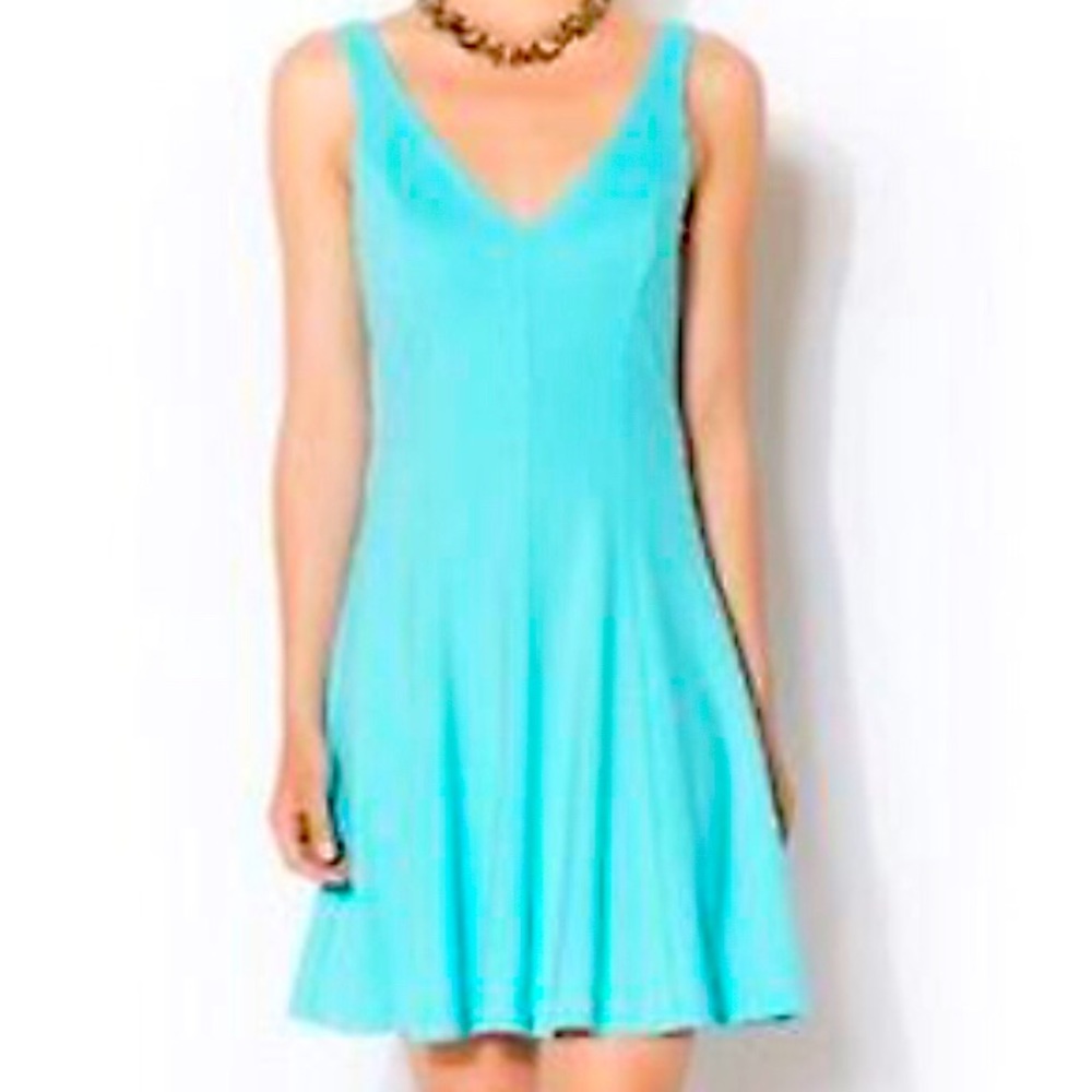 Amanda Uprichard | Teal Blue Skater Dress | S - Picture 1 of 6